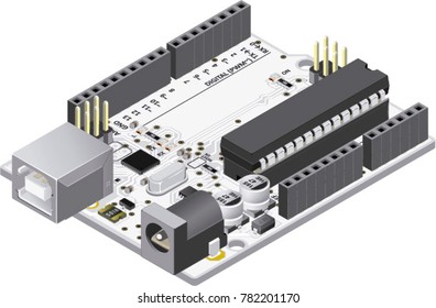 DIY Micro-controller Electronic Board Isometric View