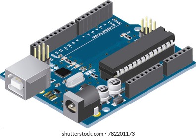 DIY Micro-controller Electronic Board Isometric View