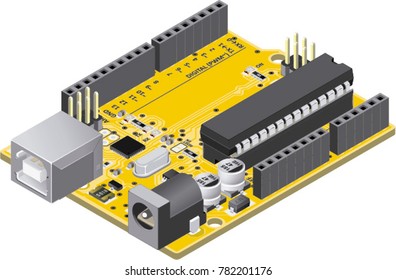 DIY Micro-controller Electronic Board Isometric View