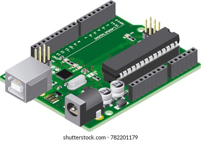 DIY Micro-controller Electronic Board Isometric View