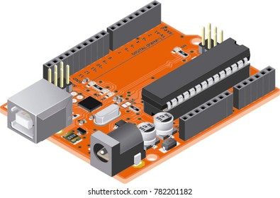 DIY Micro-controller Electronic Board Isometric View