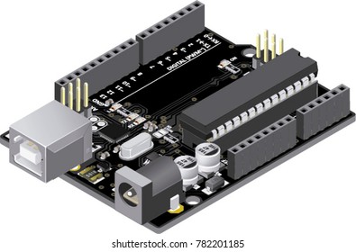 DIY Micro-controller Electronic Board Isometric View