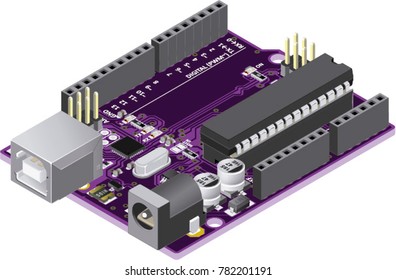 DIY Micro-controller Electronic Board Isometric View