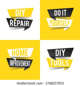 DIY. Modern Design Do It Yourself Concept Text On Speech Bubbles. Vector Illustration