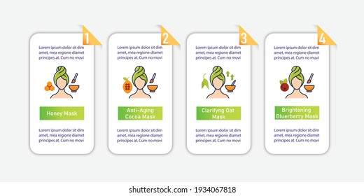 DIY natural skincare vector infographics. Facial beauty treatment template design elements. Presentation with 4 steps. Organic care layout, info chart, banner