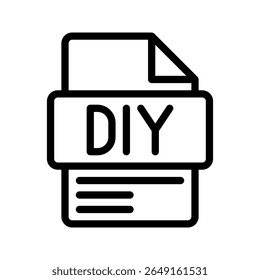 DIY Outline Icon. Do It Yourself Concept DIY icon for creative projects, personal branding, or home services.