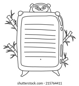 DIY Panda To Do List. Good for soloring, web, ui, printing in eps 8