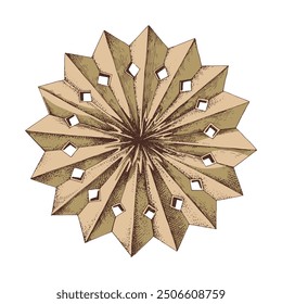 DIY paper Christmas star vector illustration