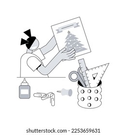 DIY project abstract concept vector illustration. Handmade present, making with own hands, creative craft gift, self-made project, building yourself, winter holiday activity abstract metaphor.