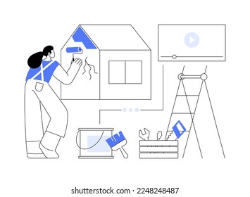 DIY repair abstract concept vector illustration. Do it yourself service, self-service learning, video tutorial info, repair manual, broken household appliance, problem fix abstract metaphor.