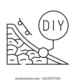 diy skate spot skateboard line icon vector. diy skate spot skateboard sign. isolated contour symbol black illustration