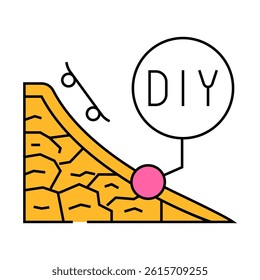diy skate spot skateboard line icon vector. diy skate spot skateboard sign. isolated symbol illustration