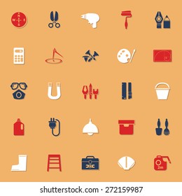 DIY tool classic color icons with shadow, stock vector