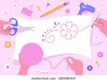 DIY Tools Do It Yourself Background Illustration For Home Renovation and Creative Projects. Using To Banner, Wallpaper or Landing Page Template