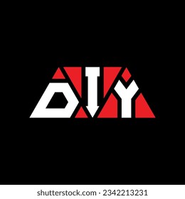DIY triangle letter logo design with triangle shape. DIY triangle logo design monogram. DIY triangle vector logo template with red color. DIY triangular logo Simple, Elegant, and Luxurious design.