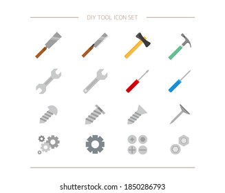 DIY vector illustration set. Do-it-yourself carpenter. tool