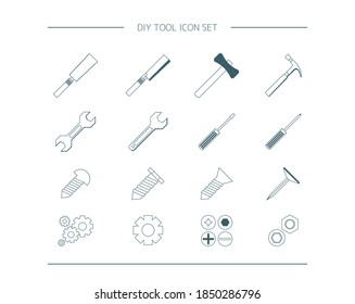 DIY vector illustration set. Do-it-yourself carpenter. tool