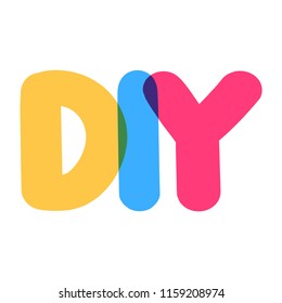 DIY. Vector lettering illustration on white background.