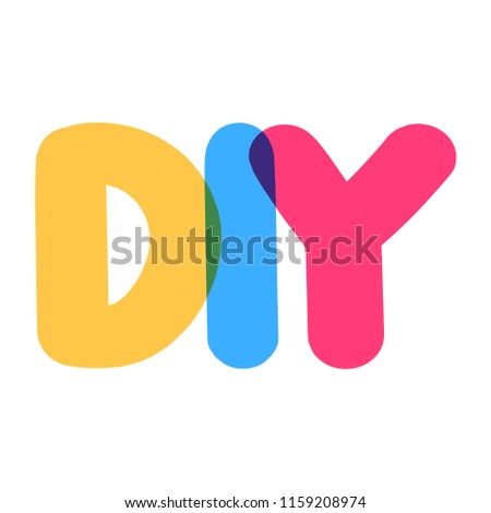 DIY. Vector lettering illustration on white background.