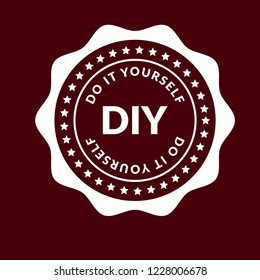 DIY word (Abbreviation of Do it yourself). emblem, label, badge, logo,seal,sticker. 