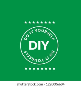 DIY word (Abbreviation of Do it yourself). emblem, label, badge, logo,seal,sticker. 