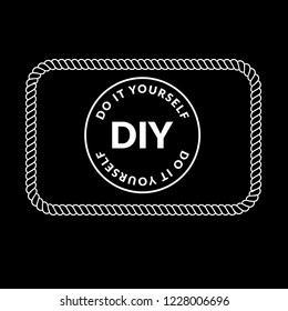 DIY word (Abbreviation of Do it yourself). emblem, label, badge, logo,seal,sticker. 