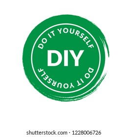DIY word (Abbreviation of Do it yourself). emblem, label, badge, logo,seal,sticker. 