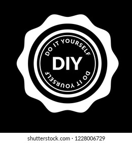 DIY Word (Abbreviation Of Do It Yourself). Emblem, Label, Badge, Logo,seal,sticker. 