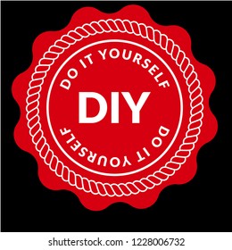DIY word (Abbreviation of Do it yourself). emblem, label, badge, logo,seal,sticker. 