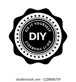 DIY word (Abbreviation of Do it yourself). emblem, label, badge, logo,seal,sticker. 