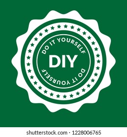 DIY word (Abbreviation of Do it yourself). emblem, label, badge, logo,seal,sticker. 