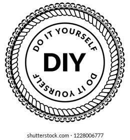 DIY word (Abbreviation of Do it yourself). emblem, label, badge, logo,seal,sticker. 