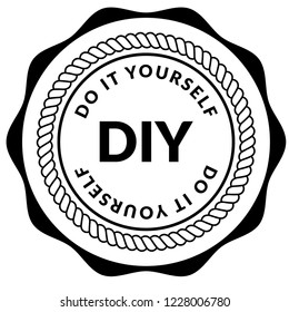 DIY word (Abbreviation of Do it yourself). emblem, label, badge, logo,seal,sticker. 