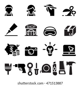 DIY , Workshop , Craftsman , craft icon set 
