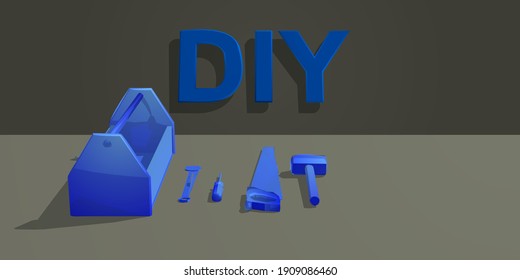 DIY writing and artisan tools. Do It Yourself, tools kit. Easy to edit and Customize. Vector illustration. Minimal art design style
