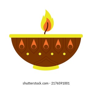 diya candle icon on white background