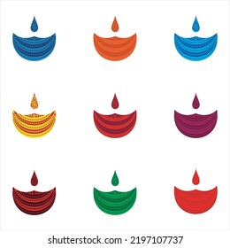 Diya, kreative Vertiefung, Diwali Diya, abstraktes Diya-Design