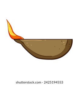 diya diwali lamp cartoon. luxury gold, india black, golden lantern diya diwali lamp sign. isolated symbol vector illustration