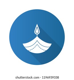 Diya flat design long shadow glyph icon. Islamic oil lamp. Diwali. Festival of lights. Burning bowl oil lamp. Vector silhouette illustration