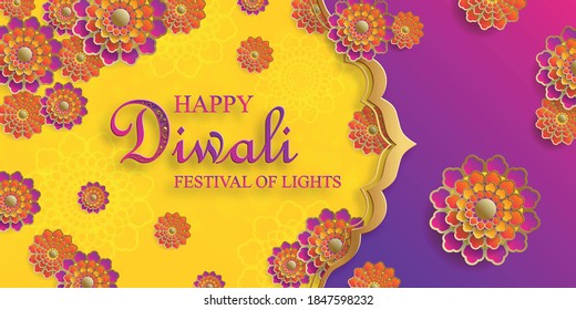 Diya lamp with fire lighting for Diwali, Deepavali or Dipavali, the indian festival of lights on color background
