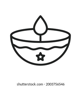 Diya Lamp icon vector image. Can also be used for Carnival. Suitable for mobile apps, web apps and print media.