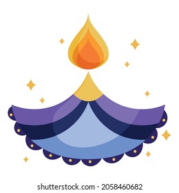 icono plano de la luz de la lámpara diya