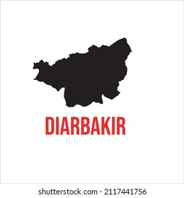 Diyarbakir Map On White Background