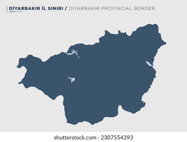 Diyarbakir province of Turkey, province map.