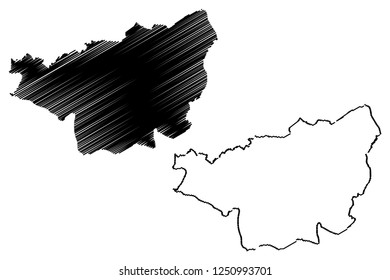 Diyarbakir (Provinces of the Republic of Turkey) map vector illustration, scribble sketch Diyarbakir ili map