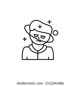 Dizziness, disease. Vector icon. On white background