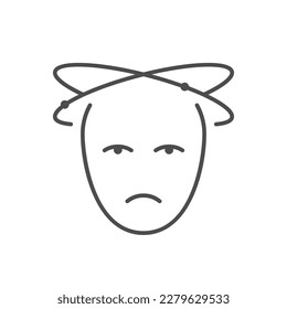 Dizziness feeling line outline icon