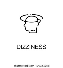 Dizziness flat icon. High quality outline symbol of illness and injury for web design or mobile app. Thin line sign of dizziness for design logo, visit card, etc. Outline pictogram of dizziness