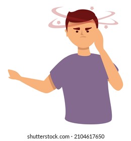 Dizziness icon cartoon vector. Brain sick. Flu pain