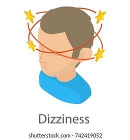 Dizziness icon. Isometric illustration of dizziness vector icon for web